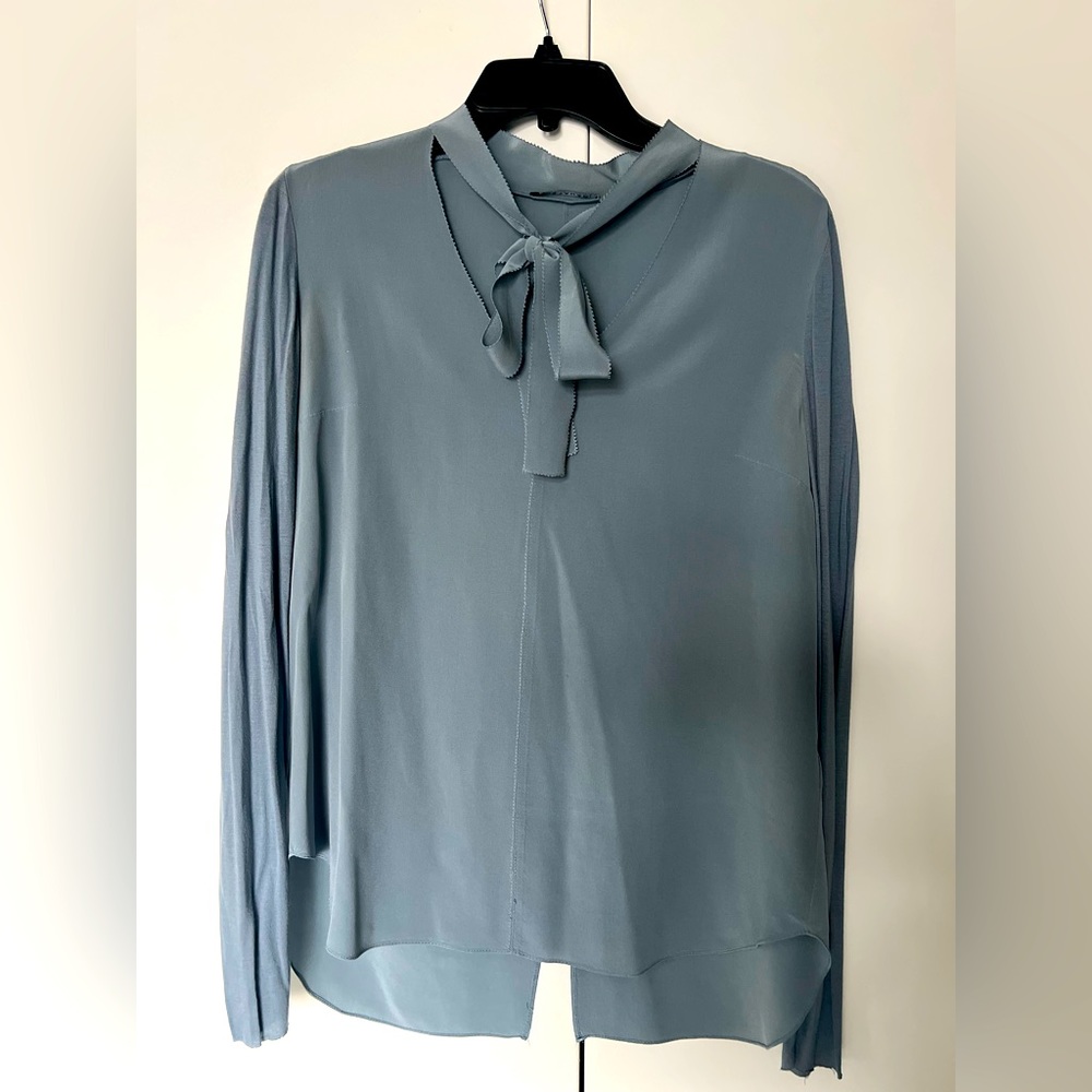 Elie Tahari Silk Bow Tie Top